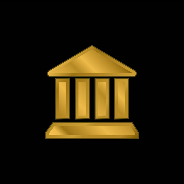 Symbol banku złocona metaliczna ikona lub wektor logo - Wektor, obraz