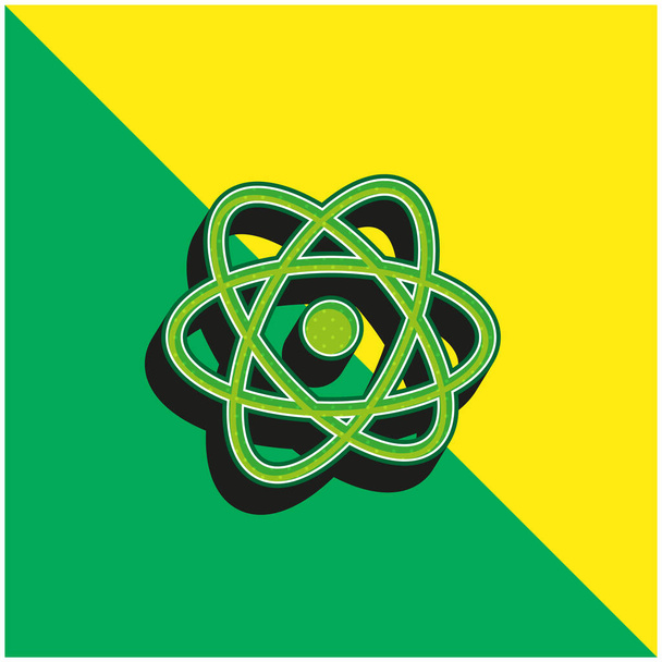 Atom Green a žluté moderní 3D vektorové logo - Vektor, obrázek