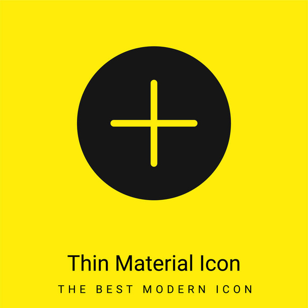 Añadir mínimo icono de material amarillo brillante - Vector, imagen