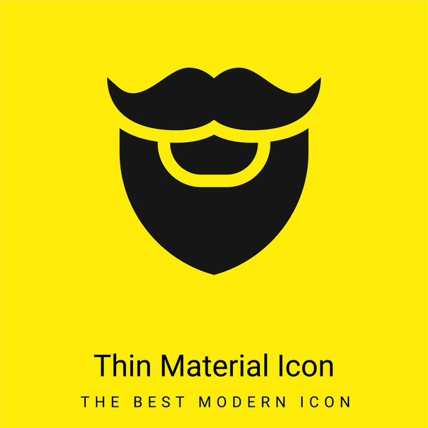 Ícone de material amarelo brilhante mínimo de barba - Vetor, Imagem