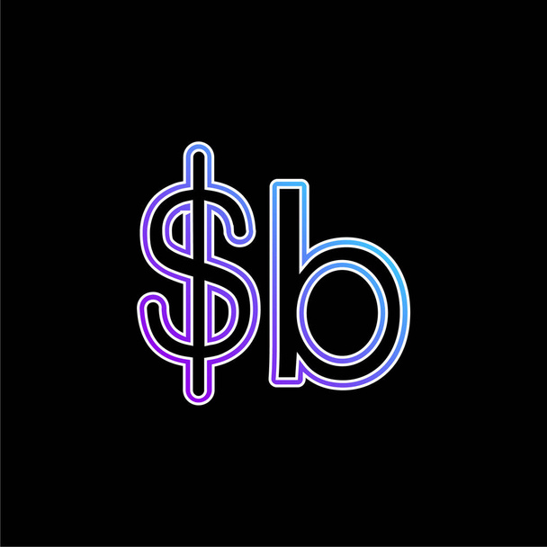 ボリビアボリビア通貨記号青グラデーションベクトルアイコン - ベクター画像