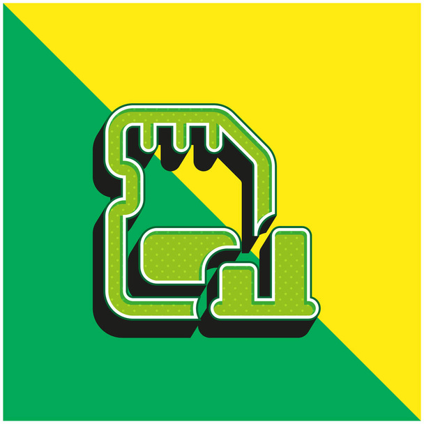Graphique à barres Logo vectoriel 3d moderne vert et jaune - Vecteur, image