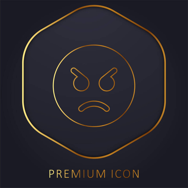 Θυμωμένος χρυσή γραμμή premium λογότυπο ή εικονίδιο - Διάνυσμα, εικόνα
