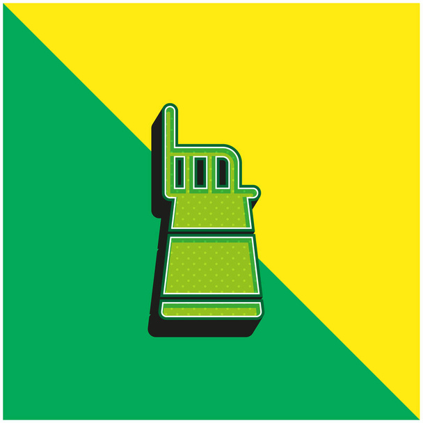 Chaise bébé Logo vectoriel 3D moderne vert et jaune - Vecteur, image