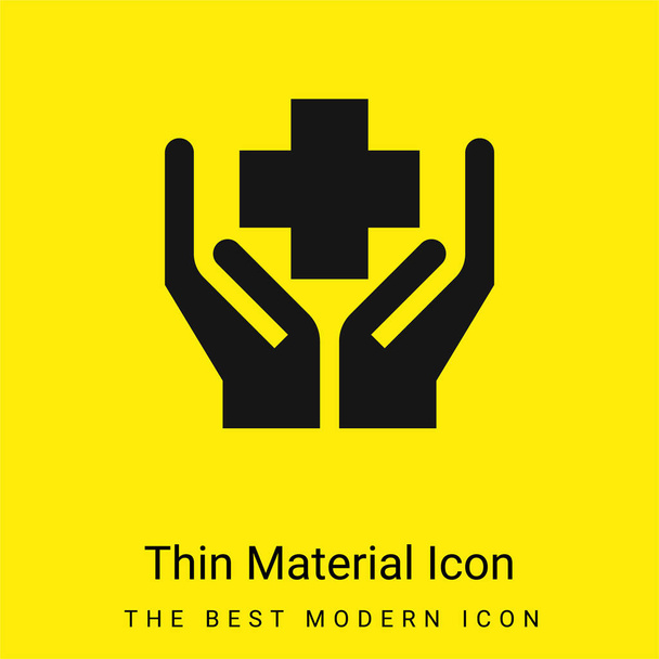 Avantages minime icône de matériau jaune vif - Vecteur, image