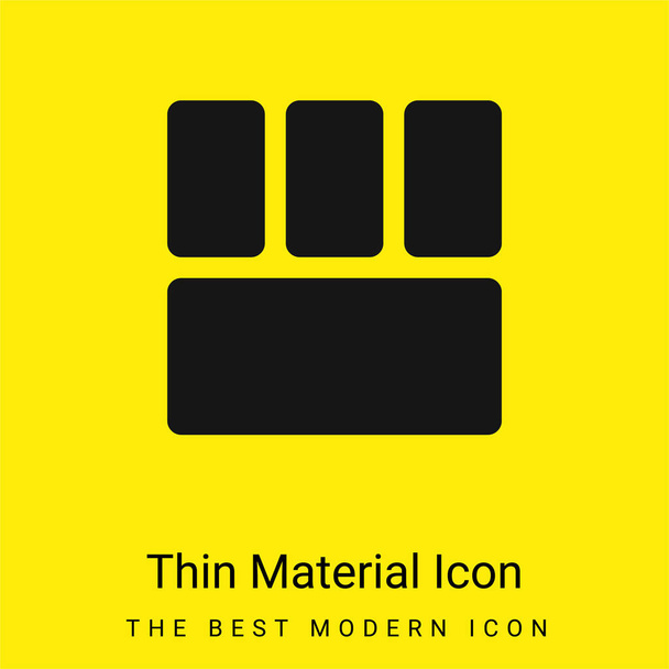 Vista inferior ícone de material amarelo brilhante mínimo - Vetor, Imagem