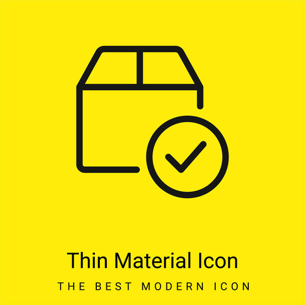 Approved minimal bright yellow material icon - Vector, Image