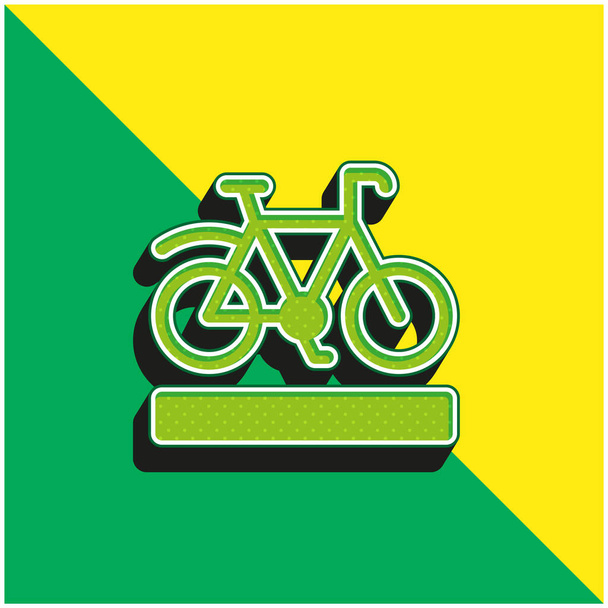 Велосипедний провулок Зелений і жовтий сучасний 3d векторний логотип
 - Вектор, зображення