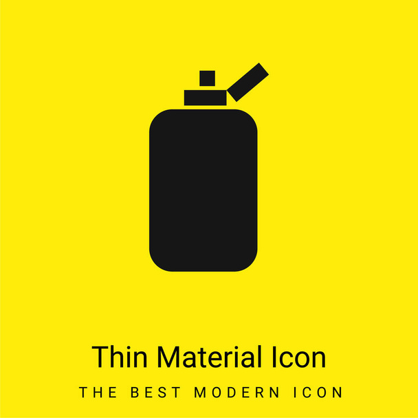 Contenedor de botella de baño de forma negra rectangular redondeada mínimo icono de material amarillo brillante - Vector, imagen