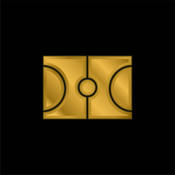 Koripallo kullattu metallinen kuvake tai logo vektori - Vektori, kuva