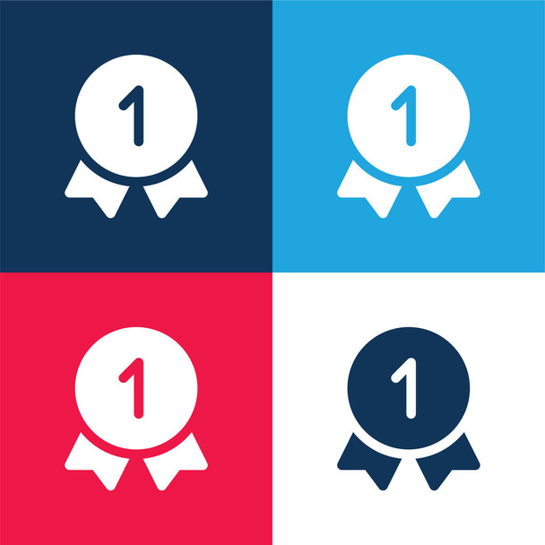Nejlepší modrá a červená čtyři barvy minimální ikona nastavena - Vektor, obrázek