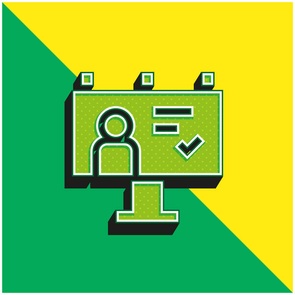 Billboard Zielony i żółty nowoczesny ikona wektora 3D logo - Wektor, obraz