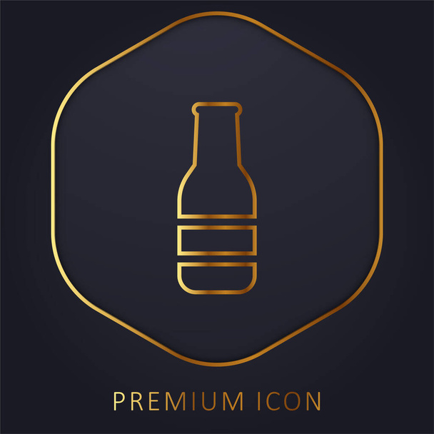 Sörösüveg arany vonal prémium logó vagy ikon - Vektor, kép
