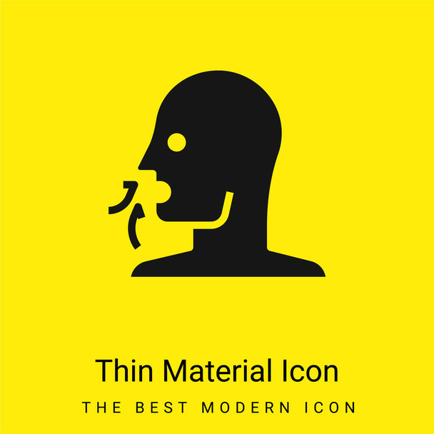 Breathe minimal bright yellow material icon - Vector, Image