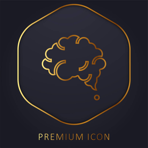 Gehirn goldene Linie Premium-Logo oder Symbol - Vektor, Bild