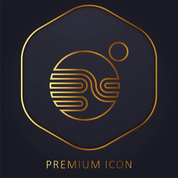Astronomía línea dorada logotipo premium o icono - Vector, Imagen