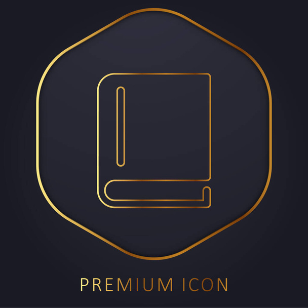 Книга черного цвета с золотым логотипом или значком премиум-класса - Вектор,изображение