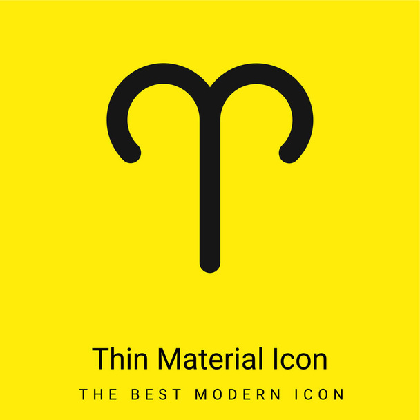 Aries Symbol minimal bright yellow material icon - Vector, Image