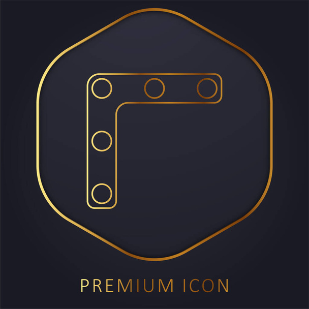 Bracket golden line premium logo or icon - Vector, Image