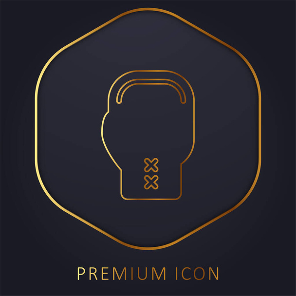 Boxing golden line premium logo or icon - Vector, Image