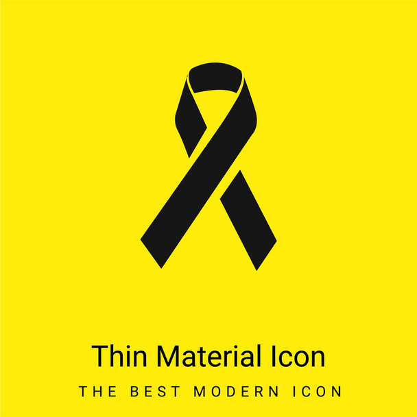 Awareness Ribbon minimal bright yellow material icon - Vector, Image