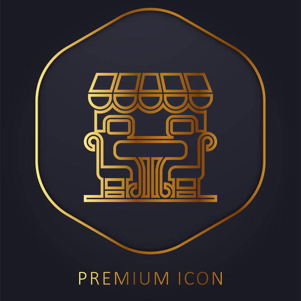 Bistro ligne d'or logo premium ou icône - Vecteur, image