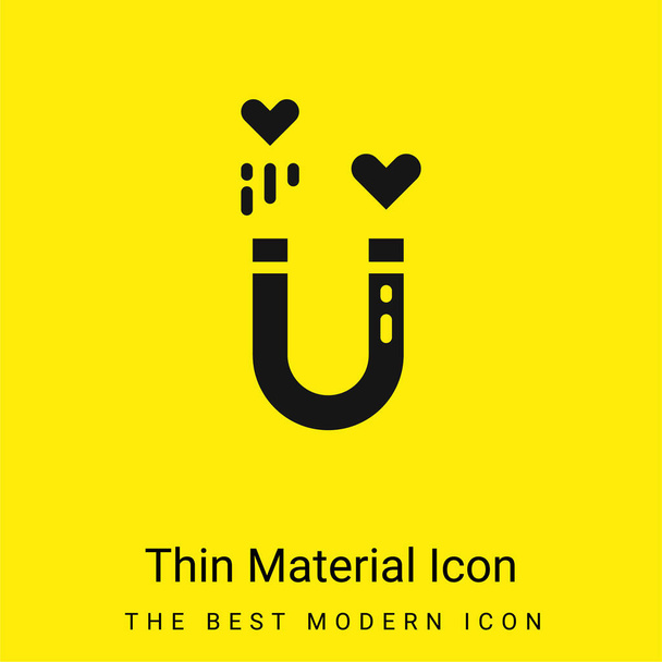 Attraction minimale icône de matériau jaune vif - Vecteur, image
