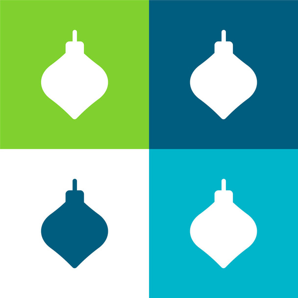 Bauble Lapos négy szín minimális ikon készlet - Vektor, kép