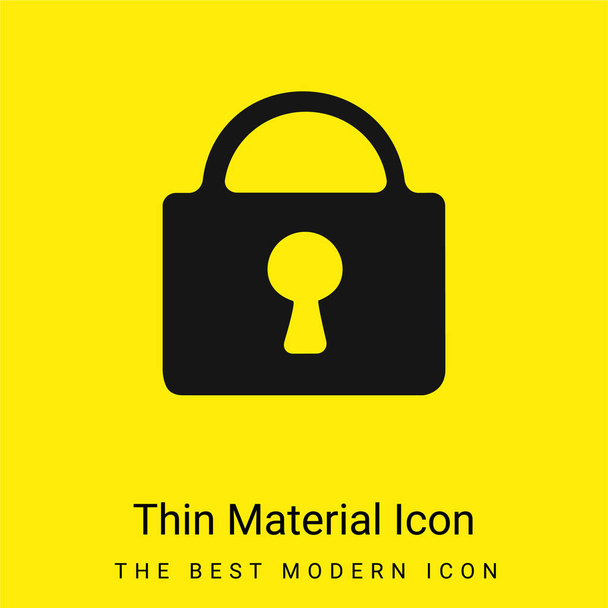 Cadeado bloqueado ícone material amarelo brilhante mínimo - Vetor, Imagem
