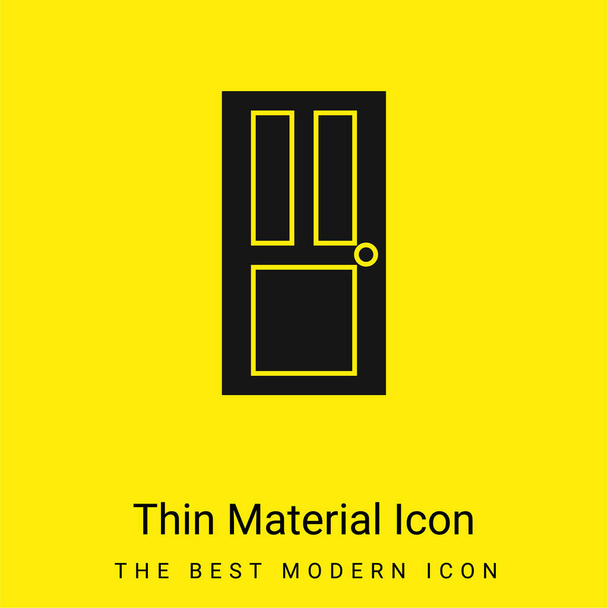 Puerta negra icono de material amarillo brillante mínimo - Vector, imagen