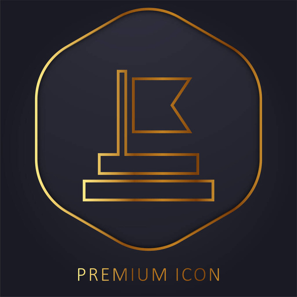 Achievement golden line premium logo or icon - Vector, Image