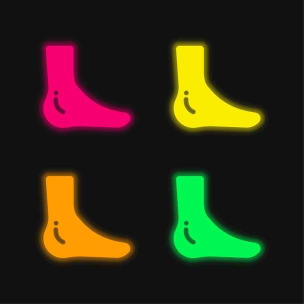 Ankle four color glowing neon vector icon - Vector, Image
