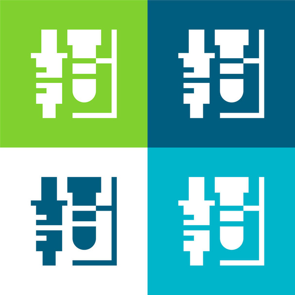 Análisis Conjunto mínimo de iconos de cuatro colores planos - Vector, imagen