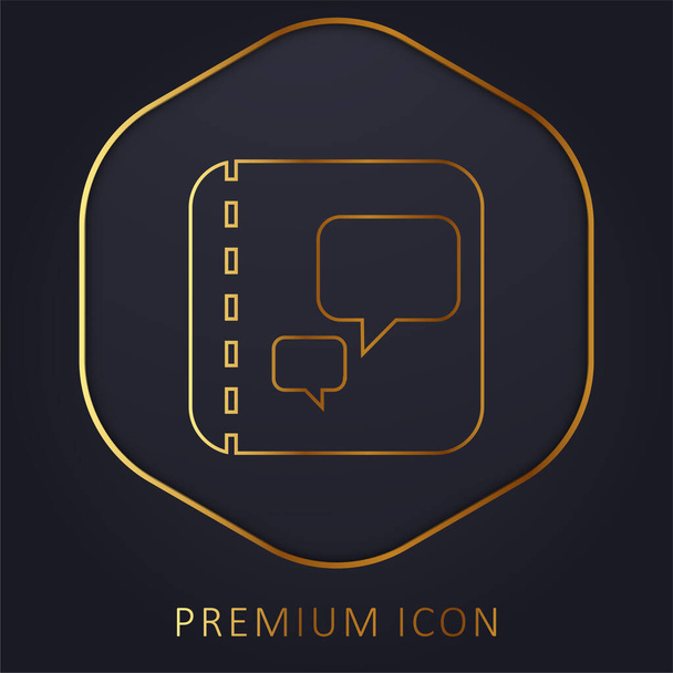 Livre ligne d'or logo premium ou icône - Vecteur, image