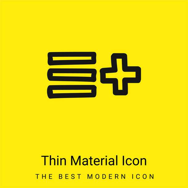 Add To List Hand Drawn Interface Symbol minimal bright yellow material icon - Vector, Image