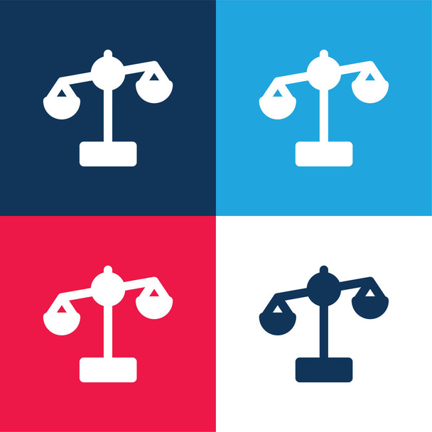 Balance niebieski i czerwony zestaw czterech kolorów minimalny zestaw ikon - Wektor, obraz