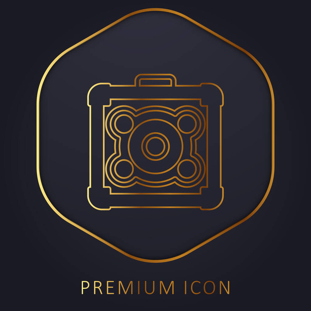 Amplificador de línea dorada logotipo premium o icono - Vector, imagen