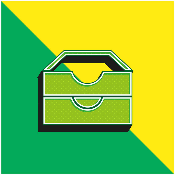 Archiv Zelená a žlutá moderní 3D vektorové logo ikony - Vektor, obrázek