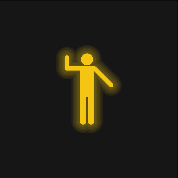 Basic Siluetti keltainen hehkuva neon kuvake - Vektori, kuva