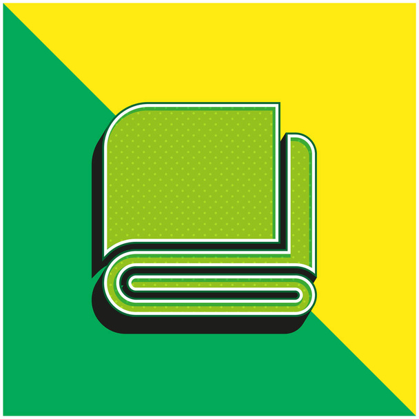 Blanket Zöld és sárga modern 3D vektor ikon logó - Vektor, kép