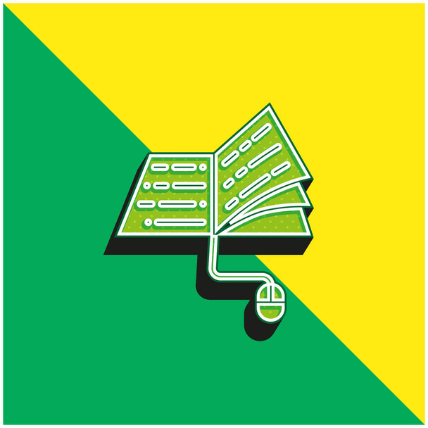 Kirja Vihreä ja keltainen moderni 3d vektori kuvake logo - Vektori, kuva