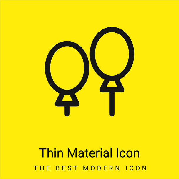 Palloncini icona minimale materiale giallo brillante - Vettoriali, immagini