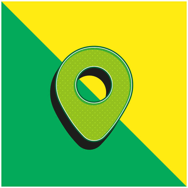 Airport Placeholder Vihreä ja keltainen moderni 3d vektori kuvake logo - Vektori, kuva