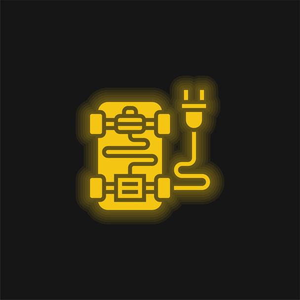 Pil sarısı parlak neon simgesi - Vektör, Görsel