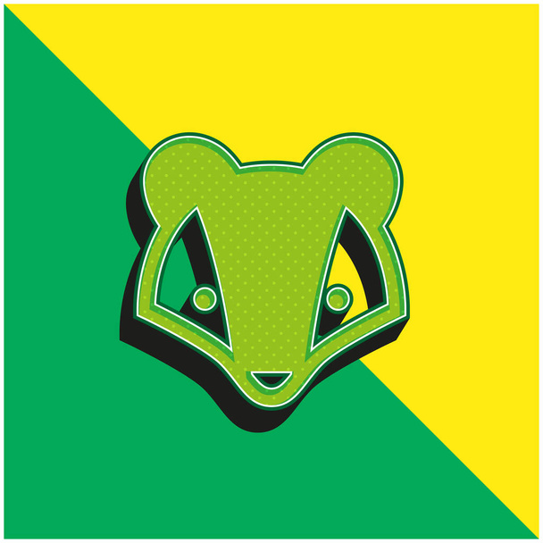 Badger Logo icona vettoriale 3D moderna verde e gialla - Vettoriali, immagini