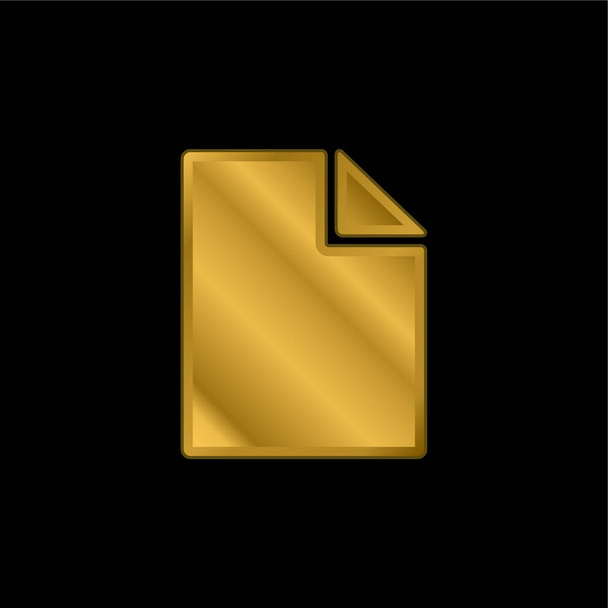 Blank Document gold plated metalic icon or logo vector - Vector, Image