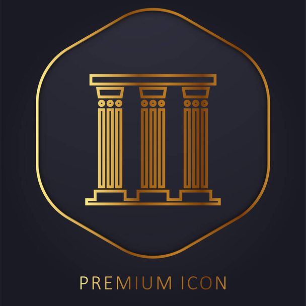Αρχαίος πυλώνας χρυσή γραμμή πριμοδότηση λογότυπο ή εικονίδιο - Διάνυσμα, εικόνα
