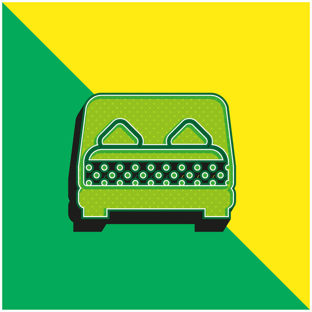 Кровать Зеленый и желтый современный 3d векторный логотип - Вектор,изображение