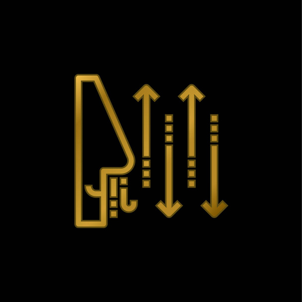 Дихаюча золота металева іконка або вектор логотипу
 - Вектор, зображення