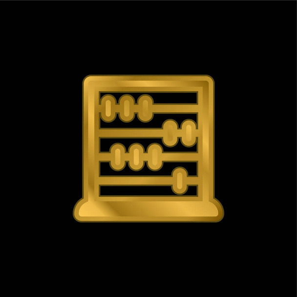 Abacus złocona ikona metaliczna lub wektor logo - Wektor, obraz